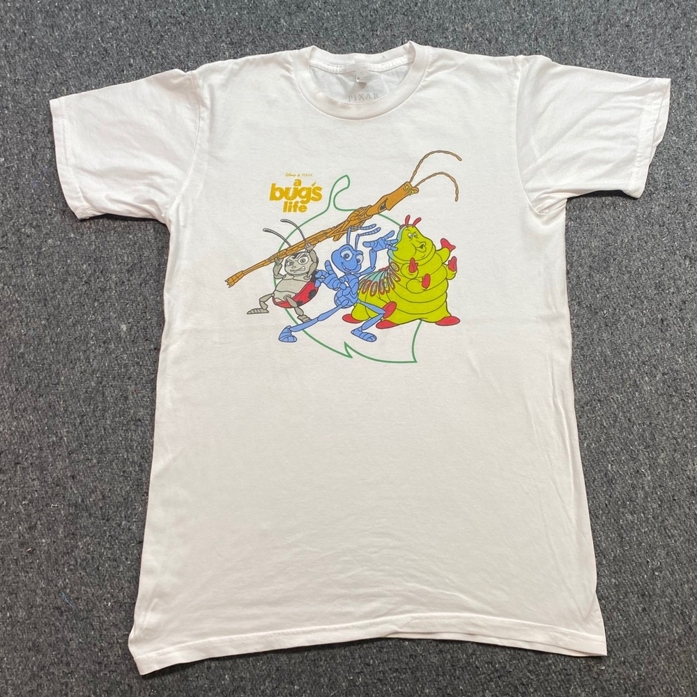 Disney Pixar A Bugs Life TShirt Sz M Mens White Skater Flik Heimlich Francis